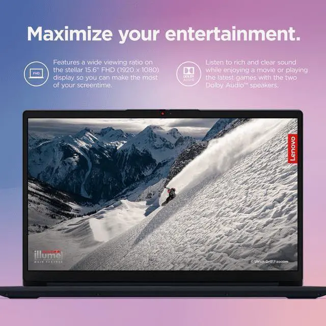 Alt view image 5 of 6 - Lenovo Ideapad 1 15.6" FHD Laptop | AMD R3 7320U( Beat i5-1035G1) | 8GB RAM DDR5 | 1024GB SSD | Intergrated Graphics | HDMI | Windows 11 Home | Bundle with USB 3.0 Hub