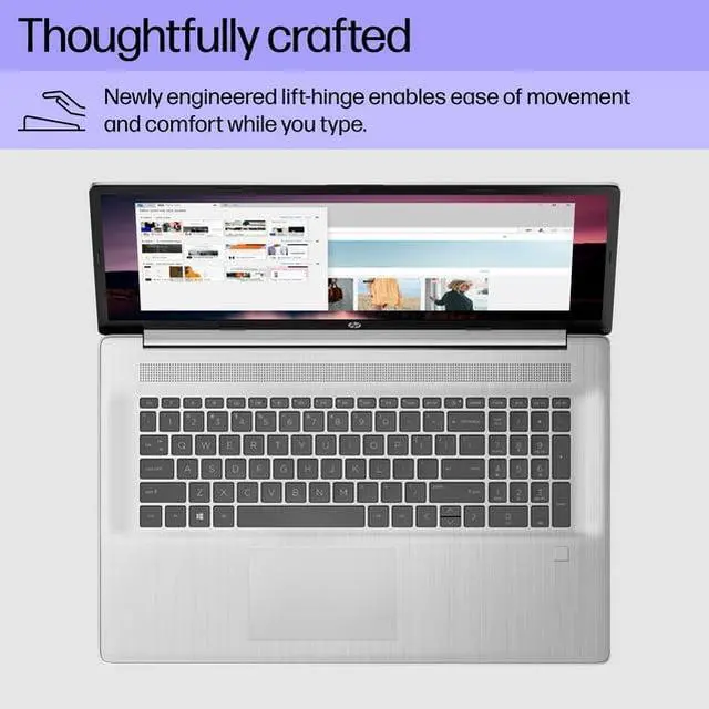 Alt view image 3 of 6 - HP 17.3" FHD Laptop | Intel Core i3-N305 Processor | Intel UHD Graphics | Fingerprint reader |  16GB RAM  | 512GB SSD  | Windows 11 Home | Bundle with  Laptop Stand