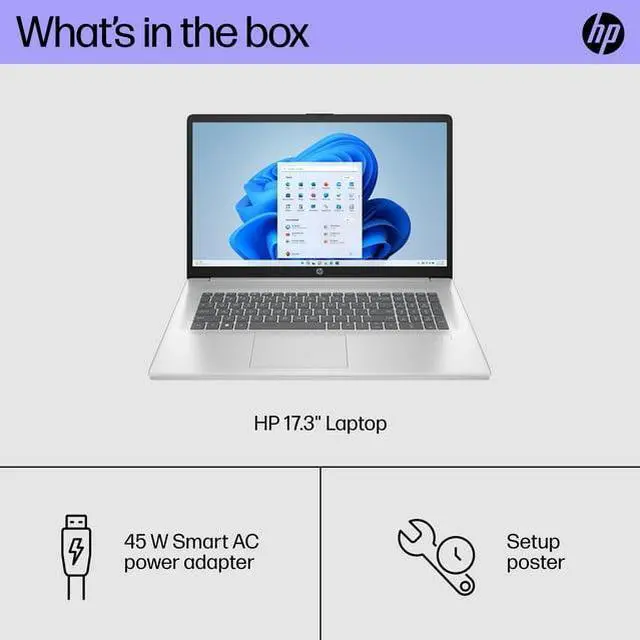Alt view image 6 of 6 - HP 17.3" FHD Laptop | Intel Core i3-N305 Processor | Intel UHD Graphics | Fingerprint reader |  16GB RAM  | 512GB SSD  | Windows 11 Home | Bundle with  Laptop Stand
