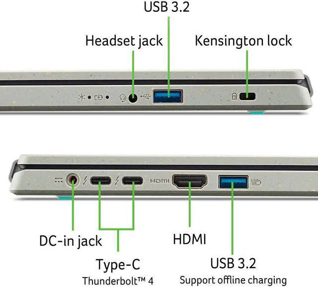 Alt view image 6 of 6 - Acer Aspire Vero 15.6 Full HD Laptop  | Intel Core i5-1335U | Intel Iris Xe Graphics | Backlit | Fingerprint Reader|   8GB RAM DDR5 | 1024GB SSD  | Windows 11 Home | Bundle with 64GB USB Flash Drive