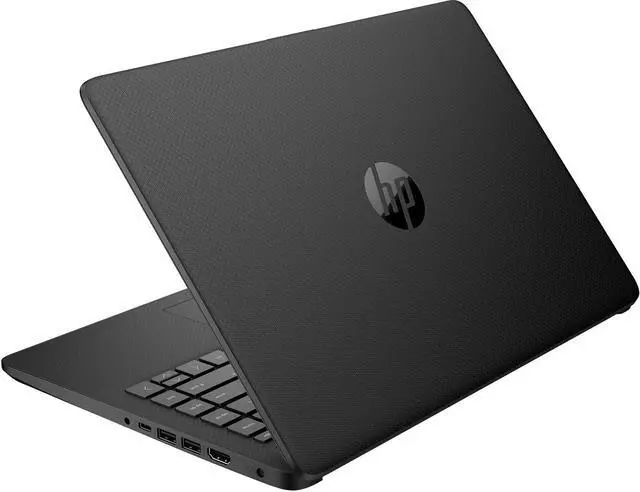Alt view image 4 of 6 - HP 14" HD Laptop | Quad-core Intel Celeron processor | Intel UHD Graphics| HDMI 1.4 | Jet Black | 4GB RAM | 128GB SSD | Windows 11 S | Bundle with Wireless Mouse