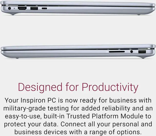 Alt view image 5 of 5 - Dell Inspiron 16 inch 2.5K Display Laptop| Intel Core i7-13620H Processor | Intel UHD Graphics | Blue |Backlit | 16GB RAM DDR5 | 1024GB SSD | Windows 11 Home