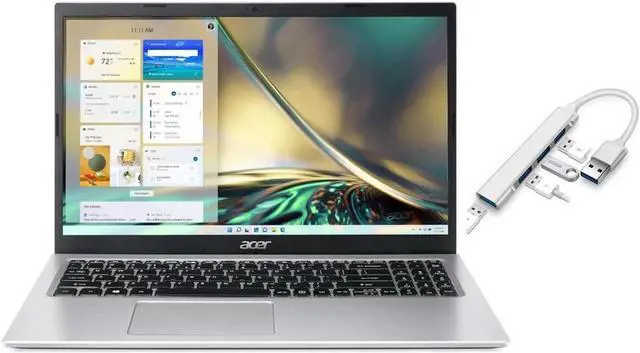 Main image of Acer Aspire 3 15.6 FHD Display | Intel Core i7-1165G7 2.8 GHz | Intel Iris Xe Graphics|WiFi |Bluebooth | Silver | 20GB RAM | 1024GB SSD | Windows 11 Home | Bundle with USB 3.0 Hub
