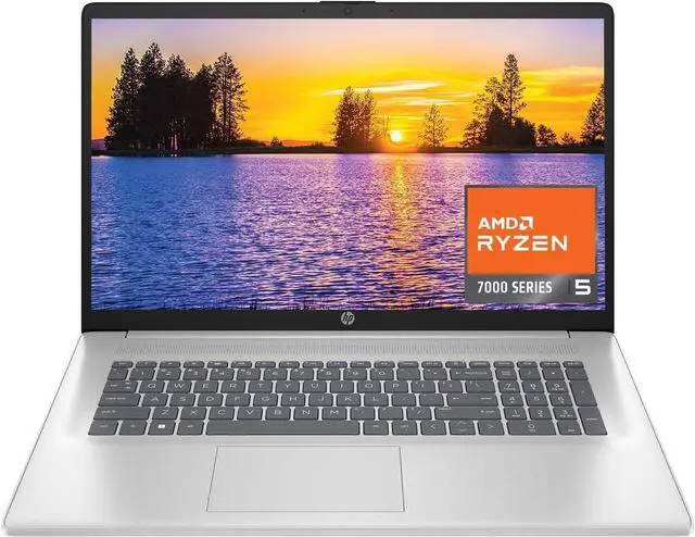 Alt view image 2 of 6 - HP 17.3 inch FHD Display Laptop | AMD Ryzen 5 7520U((Beat i7-1165G7) | AMD Radeon Graphics | Webcam| Bluetooth | Silver| 16GB RAM | 512GB SSD | Windows 11 Home |Bundle with Laptop Stand