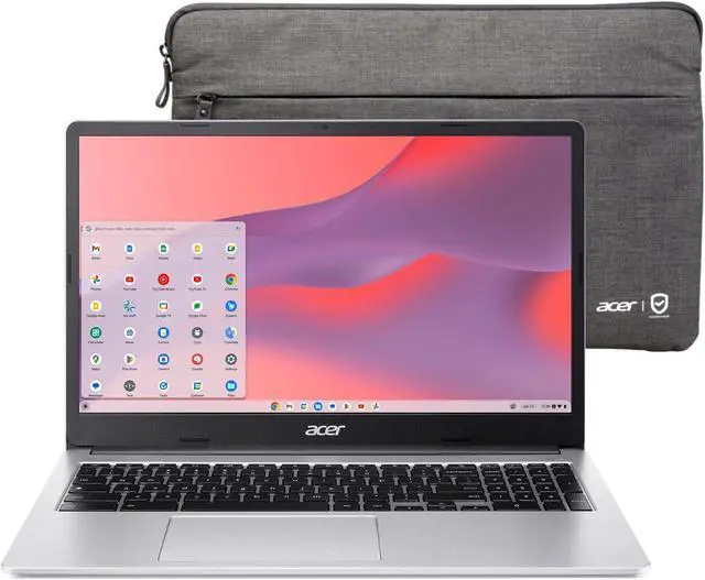Alt view image 6 of 6 - Acer Chromebook 315 15.6 FHD Laptop | Intel Celeron N4500 | Intel UHD Graphics | Built-In Webcam| microSD Card Reader| Silver | 4GB RAM | 64GB SSD | Chrome OS |Bundle with Wireless Mouse