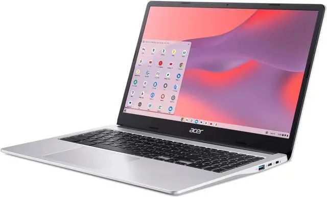 Alt view image 4 of 6 - Acer Chromebook 315 15.6 FHD Laptop | Intel Celeron N4500 | Intel UHD Graphics | Built-In Webcam| microSD Card Reader| Silver | 4GB RAM | 64GB SSD | Chrome OS |Bundle with Wireless Mouse