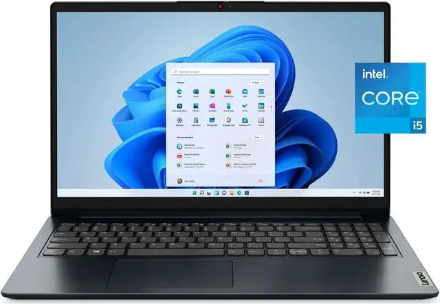 Alt view image 2 of 6 - Lenovo IdeaPad 1i 15.6 inch FHD Laptop | Intel Core i5-1235U | Intel Iris Xe Graphics | HDMI | Abyss Blue| 8GB RAM | 1024GB SSD | Windows 10 S | Bundle with USB 3.0 Hub