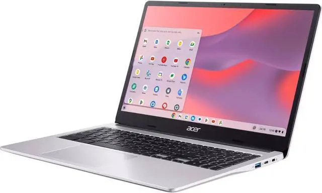 Alt view image 3 of 6 - Acer Chromebook 315 15.6 HD Laptop | Intel Pentium N6000 1.1GHz|Intel UHD Graphics | 720p webcam | Sleeve | Silver | 4GB RAM | 128GB SSD | Chrome OS | Bundle with USB 3.0 Hub