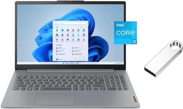 Main image of Lenovo IdeaPad Slim 15.6" FHD Laptop | Intel Core i3-N305 Processor |Intel UHD Graphic| 720P Webcam | Grey | 8GB RAM DDR5 | 1024GB SSD | Windows 11 S | Bundle with 64GB USB Flash Drive