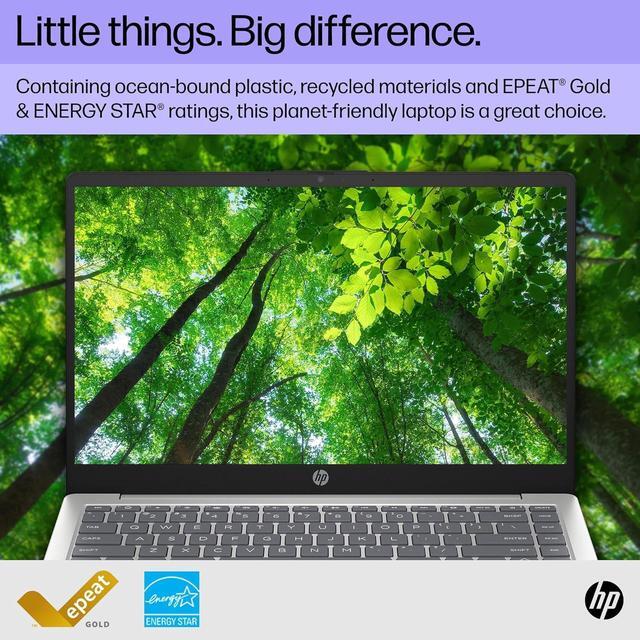 Alt view image 4 of 6 - HP 14 inch FHD Display Slim Laptop | Intel Core i7-1355U Processor | Intel Iris Xe Graphics |Webcam | Silver | 32GB RAM | 1024GB SSD | Windows 11 Home | Bundle with USB 3.0 Hub