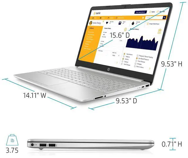 Alt view image 6 of 6 - HP 15.6" FHD Touch IPS Laptop|Intel Core i3-1115G4| Intel UHD Graphics | Camera |Wifi|Silver| 8GB RAM | 256GB SSD |Windows 10 S |Bundle with Stylus Pen