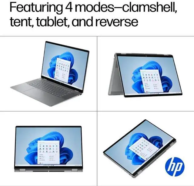 Alt view image 3 of 6 - HP OmniBook X Flip 2-in-1 16" 2K TouchScreen Laptop | AMD Ryzen 5 220 |AMD Radeon 740M| Copilot |Backlit| 8GB RAM DDR5 | 2TB SSD |Meteor Silver |Windows 11 Pro |Bundle with Microsoft Office 2021