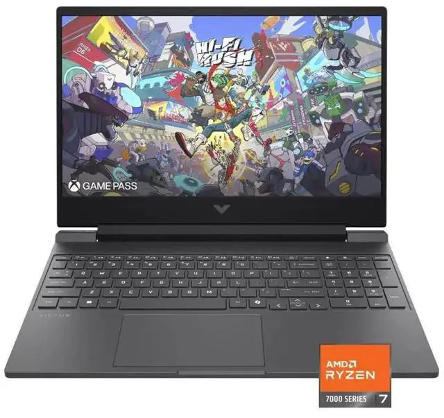Alt view image 2 of 6 - HP Victus 15.6" 144Hz Full HD Gaming Laptop | AMD Ryzen 7 7445HS |NVIDIA GeForce RTX 4050|Copilot |Backlit| 16GB RAM DDR5 | 512GB SSD |Mica Silver |Windows 11 Home |Bundle with Mouse Pad