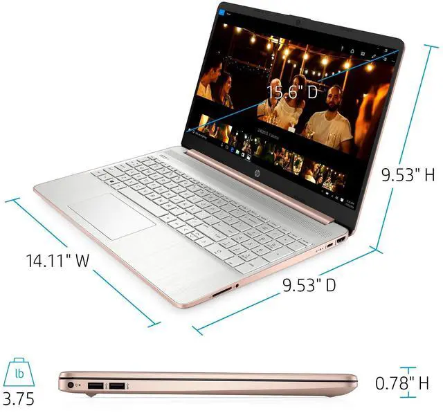 Alt view image 2 of 5 - HP 15.6" HD Laptop | AMD Athlon N3050 Processor| AMD Radeon Graphics| Mouse | Sleeve | Microsoft 365 | 4GB RAM | 512GB SSD |Windows 10 S |
