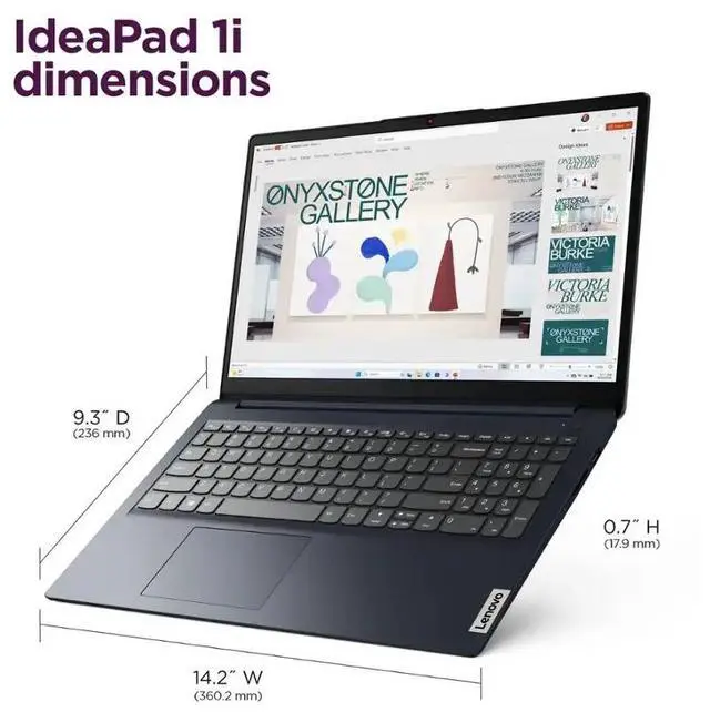 Alt view image 4 of 6 - Lenovo Ideapad 1i 15.6" Full HD Touchscreen Laptop |Intel Core i5-1334U|Intel Iris Xe Graphics|WIFI|Blue|Copilot| 24GB RAM | 512GB SSD |Windows 11 Home |Bundle with Mouse Pad