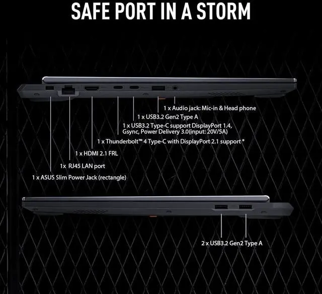 Alt view image 6 of 6 - ASUS TUF Gaming Laptop 16 FHD+ 165Hz 16:10 Display |Intel Core i5 13450HX|NVIDIA GeForce RTX 5050|Backlit|Black| 32GB RAM DDR5 | 1024GB SSD |Windows 11 Home |Bundle with Wireless Mouse