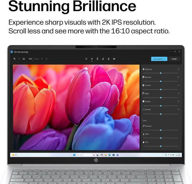 Alt view image 2 of 5 - HP OmniBook 3 16" WUXGA Touchscreen Laptop |AMD Ryzen 5 40|AMD Radeon 610M|Copilot|Silver| 8GB RAM DDR5 | 256GB SSD |Windows 11 Home |Bundle with Stylus Pen