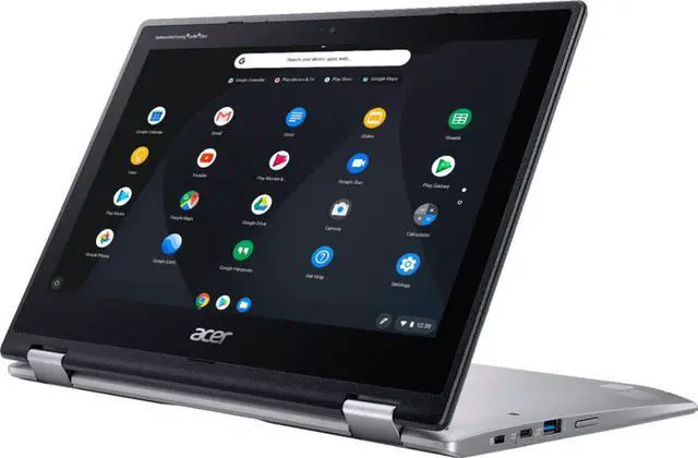 Alt view image 4 of 8 - Acer Chromebook Spin 11 Convertible Touch-Screen Laptop| Intel Celeron N3350| 11.6" HD Touch Display| 4GB DDR4| 32GB eMMC| 802.11ac WiFi|HD webcam | Wacom EMR Pen| Sleeve| Sparkly Silver