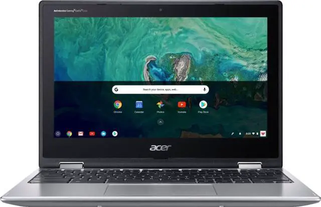 Alt view image 6 of 8 - Acer Chromebook Spin 11 Convertible Touch-Screen Laptop| Intel Celeron N3350| 11.6" HD Touch Display| 4GB DDR4| 32GB eMMC| 802.11ac WiFi|HD webcam | Wacom EMR Pen| Sleeve| Sparkly Silver