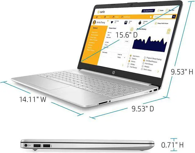 Alt view image 3 of 5 - Newest HP 15.6" diagonal HD Micro-edge Laptop | 10th Intel Core i3-1005G1 | 4GB DDR4| 128GB M.2 SSD| HDMI | HD Wecam | HDMI |Windows 10 | Natural Silver