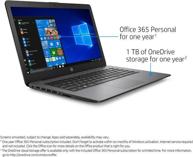 Alt view image 5 of 6 - New HP Stream 14" HD Laptop| Intel Celeron Processor| Intel UHD Graphics| 4GB Memory| 64GB eMMC Flash Memory| Windows 10 Home in S mode| Black