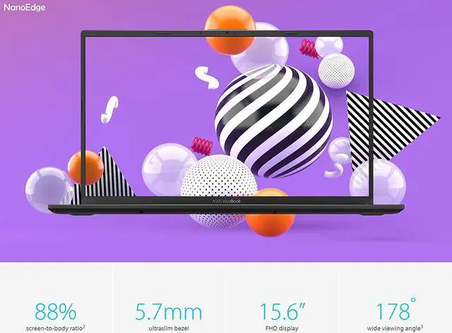 Alt view image 2 of 5 - ASUS VivoBook 15.6" FHD Touchscreen Laptop | 10th Gen Intel Core i3-1005G1 | 8GB RAM | 256GB SSD |Sonic Master Audio | HD webcam | Fingerprint Reader | Windows 10