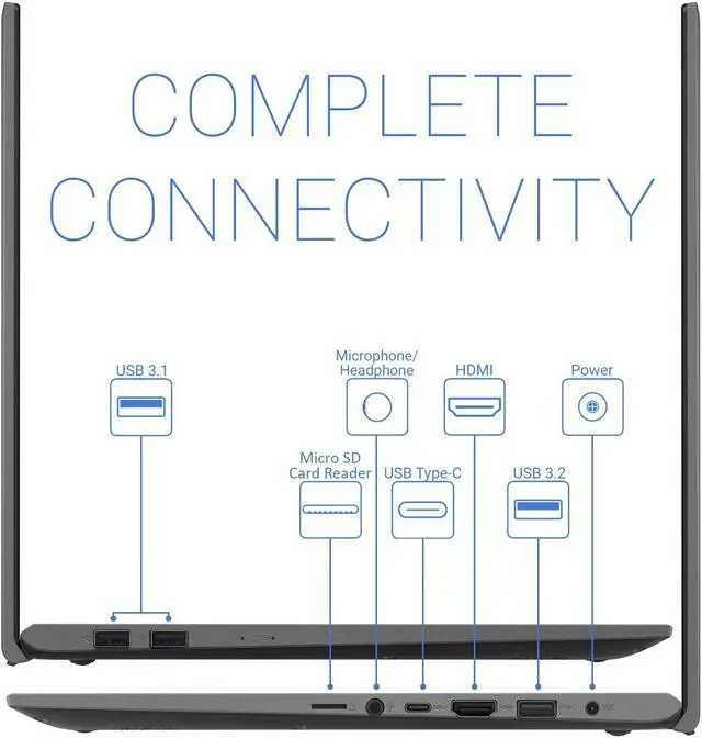 Alt view image 4 of 5 - ASUS VivoBook 15.6" FHD Touchscreen Laptop | 10th Gen Intel Core i3-1005G1 | 8GB RAM | 256GB SSD |Sonic Master Audio | HD webcam | Fingerprint Reader | Windows 10