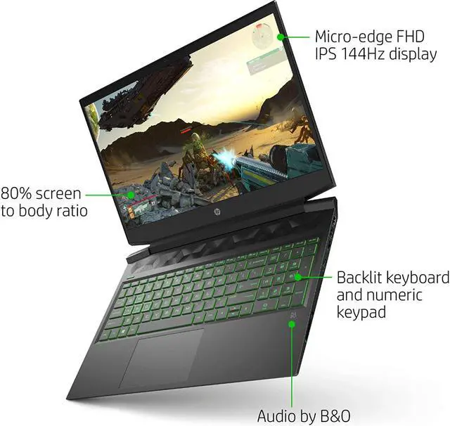Alt view image 4 of 5 - 2020 HP Pavillion 16.1" Gaming Laptop, Intel 10th Generation Core i5-10300H, 8GB DDR4, 1TB SSD+1TB HDD, NVIDIA GeForce GTX 1660 Ti, Backlit Keyboard, Window 10