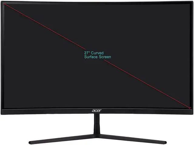 Alt view image 2 of 5 - Acer EI272UR Pbmiiipx 27" 1500R Curved WQHD (2560 x 1440) VA Gaming Monitor with AMD Radeon FreeSync2 HDR Technology, 144Hz, VESA Certified DisplayHDR400, DCI-P3 (Display Port & 3 x HDMI Ports), Black