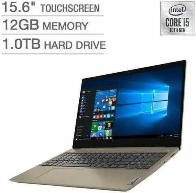 Alt view image 4 of 4 - Lenovo IdeaPad 3 15.6" HD Touchscreen LCD with LED-Backlit Premium Laptop | 10th Gen Intel Core i5-10210U | 12GB RAM | 1TB HDD | Windows 10 Home | Almond