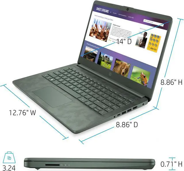 Alt view image 4 of 5 - HP 14" HD Laptop | Intel Core i5-1135G7 | 16GB Memory | 512GB SSD | Windows 10 Home | Digi Camo