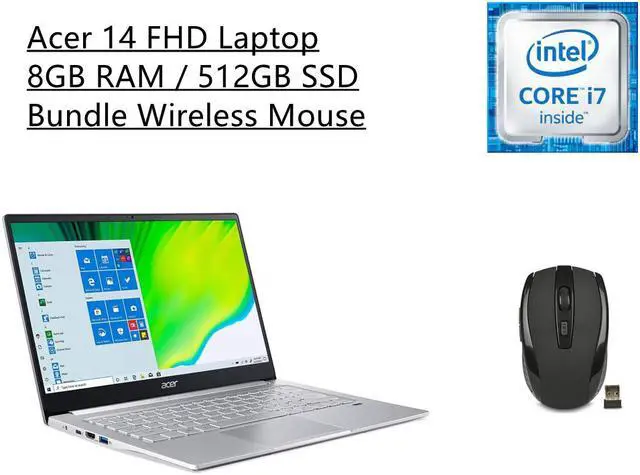 Main image of Acer Swift 3 14" FHD Thin & Light Laptop | Intel Core i7-1165G7 Processor | 8GB RAM | 512GB SSD | Windows 10 Home | Backlit Keyboard | Fingerprint Reader | Bundle with Wireless Mouse