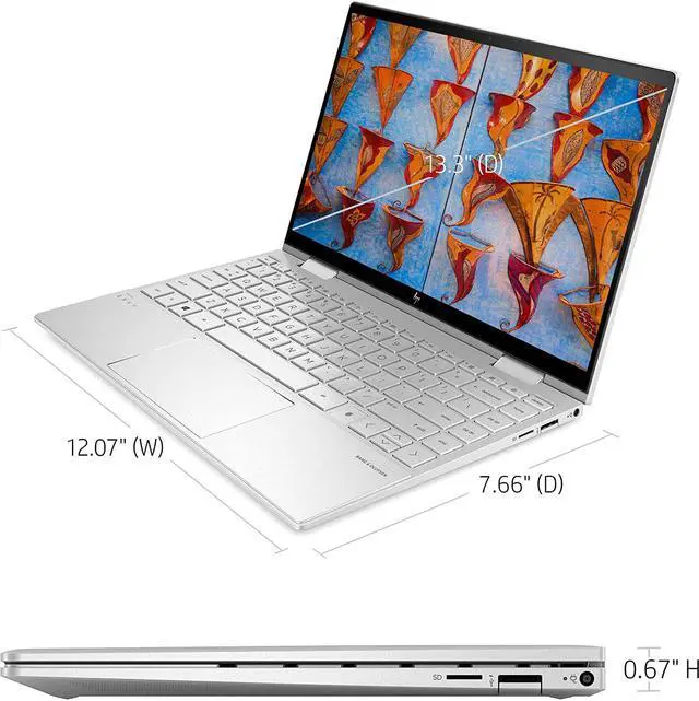 Alt view image 4 of 6 - New HP Envy X360 2-in-1 13.3" FHD OLED Touch-Screen Laptop | 11th Generation Intel Core i7-1195G7 | 8GB DDR4 RAM | 512GB SSD | Backlit Keyboard | Fingerprint | Windows 11 Home