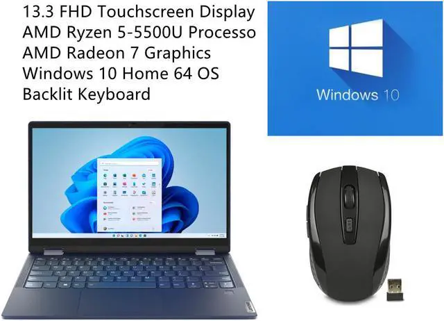 Main image of Lenovo Yoga 6 13.3" FHD IPS 2-in-1 Touch Screen Premium Laptop | AMD Ryzen 5-5500U Processor | 8GB RAM | 256GB SSD | Backlit Keyboard | Windows 10 Home| with Wireless Mouse Bundle