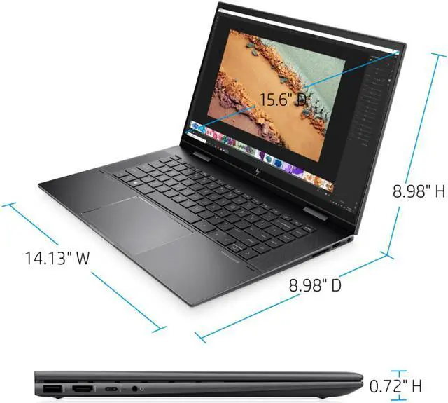 Alt view image 7 of 7 - HP ENVY 2-in-1 15.6" Touch-Screen Laptop | AMD Ryzen 5 5500U Processor | 32GB Memory | 1TB SSD | Backlit Keyboard | Fingerprint Reader | Windows 11 Home | Nightfall Black | Bundle with Mouse Pad
