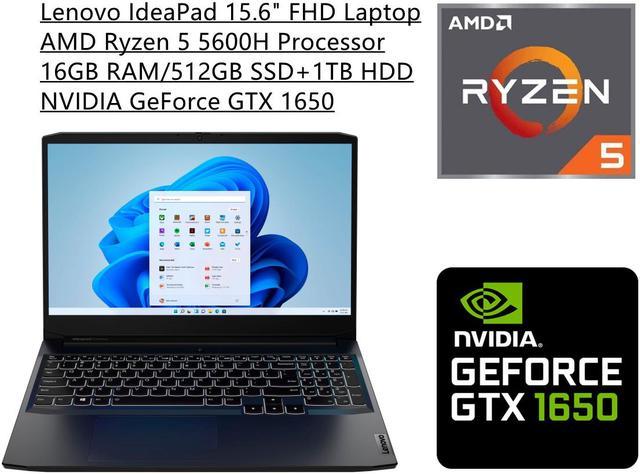 exposición pellizco intermitente New Lenovo IdeaPad Gaming 3 15.6" FHD 120Hz Laptop | AMD Ryzen 5 5600H  Processor | NVIDIA GeForce GTX 1650 | 16GB Memory | 512GB SSD+1TB HDD |  Windows 11 Home | Shadow Black Gaming Laptops - Newegg.com
