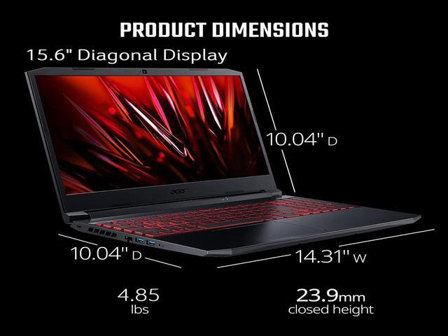 Alt view image 5 of 7 - Acer Nitro 5 15.6" FHD 144Hz IPS Gaming Laptop | Intel Core i7-11800H Processor | NVIDIA GeForce RTX 3050 | 16GB RAM | 1TB SSD | Backlit Keyboard  | Windows 11 | Black | Bundle with Mouse Pad