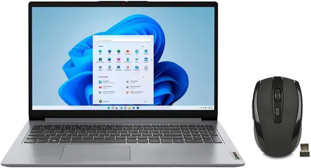 Main image of Lenovo IdeaPad 1 15.6" HD Laptop | AMD Athlon Silver 3050U Processor | 8GB Memory | 256GB SSD | AMD Radeon Graphics | Windows 11 Home in S Mode | Grey | Bundle with Wireless Mouse