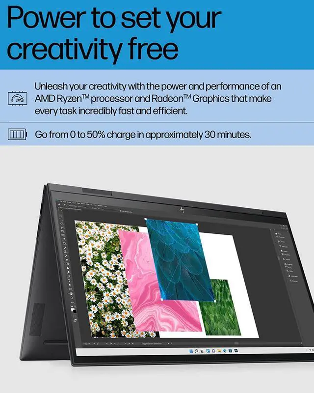 Alt view image 6 of 6 - HP Envy X360 2-in-1 15.6" FHD Touchscreen Laptop | AMD Ryzen 7 5825U Processor | 32GB RAM | 1TB SSD | AMD Radeon Graphics | Backlit Keyboard | Fingerprint Reader | Bundle with Wireless Mouse