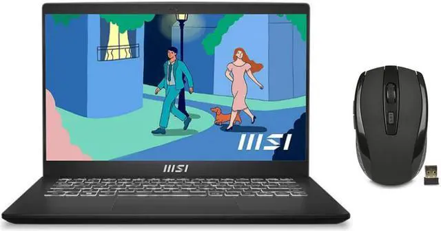 Main image of MSI Modern 14" FHD Laptop | Intel Core i7-1195G7 Processor | 16GB RAM | 512GB SSD | Intel Iris Xe Graphics | Backlit Keyboard | Windows 11 Home | Black | Bundle with Wireless Mouse