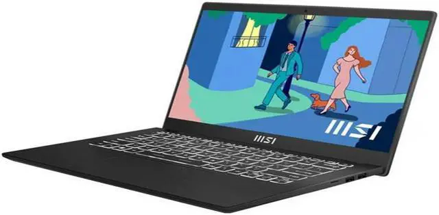 Alt view image 5 of 5 - MSI Modern 14" FHD Laptop | Intel Core i7-1195G7 Processor | 16GB RAM | 512GB SSD | Intel Iris Xe Graphics | Backlit Keyboard | Windows 11 Home | Black | Bundle with Wireless Mouse
