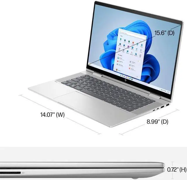 Alt view image 7 of 7 - HP ENVY 2-in-1 15.6" Touch-Screen Laptop | Intel Core i7-1355U Processor | Intel Iris Xe Graphics | 16GB DDR5 RAM | 1024GB SSD | Backlit Keyboard | Windows 11 Home | Bundle with  Laptop Stand