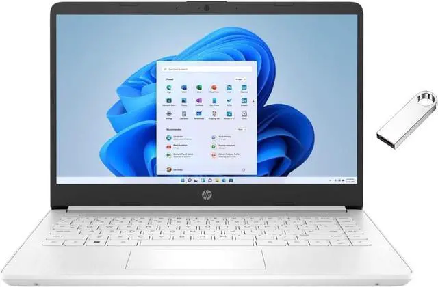 Main image of HP 14" HD Laptop | Intel Celeron N4120 Processor | Intel UHD Graphics 600 | Microsoft Office 365 | 16GB RAM | 64GB SSD | Windows 11 S | Bundle with 64GB USB Flash Drive