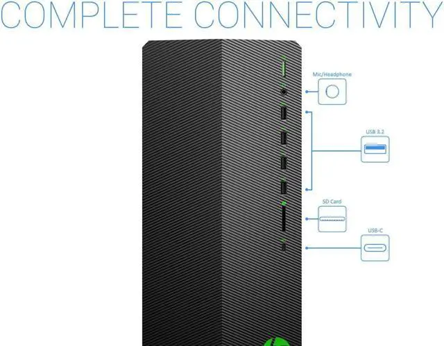 Alt view image 6 of 7 - New HP Pavilion Gaming Desktop/Intel® Core™ i5-10400F Processor/32GB RAM/ 1024GBSSD /NVIDIA® GeForce RTX™ 3060 graphics card with 12 GB GDDR6 dedicated memory/Bundle with Mouse Pad