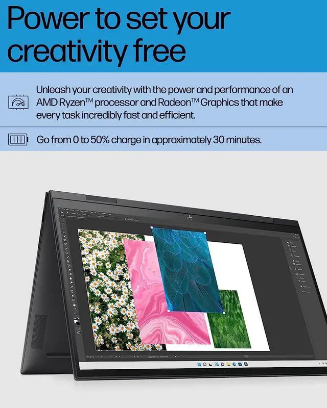 Alt view image 5 of 5 - HP ENVY x360 Convertible 15-inch Laptop, AMD Ryzen 7 5825U processor, AMD Radeon Graphics, 8 GB RAM, 512 GB SSD, Windows 11 Home (15-eu1026nr, Nightfall black aluminum)