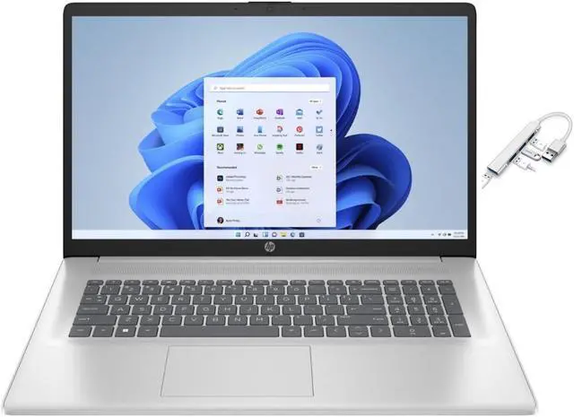 Main image of HP 17.3" FHD(1920x1080) Laptop | Intel Core i3-1215U | Intel UHD Graphics | WIFI | Bluebooth |  8GB RAM  | 256GB SSD  | Windows 11 Home | Bundle with USB 3.0 Hub