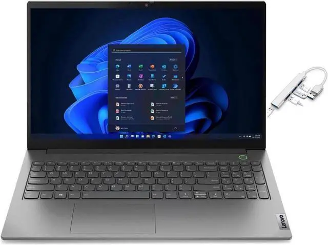 Main image of Lenovo ThinkBook 15.6" FHD Laptop | AMD Ryzen 7 5825U ( Beat i7-1255U) | AMD Radeon Graphics | Fingerprint | Gray |  24GB RAM  | 1024GB SSD  | Windows 11 Pro | Bundle with USB 3.0 Hub
