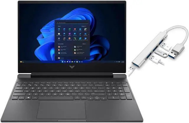 Main image of HP Victus 15.6 inch FHD IPS 144Hz Gaming Laptop | AMD Ryzen 5-8645HS(Beat i7-12700H)| NVIDIA GeForce RTX 4050 |Backlit| Silver | 32GB RAM DDR5 | 2TB SSD | Windows 11 Home |Bundle with USB 3.0 Hub