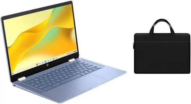 Main image of HP Chromebook x360 14 inch FHD IPS Touch 2-in-1 Laptop | Intel Processor N100 | Intel UHD Graphics | Bluetooth |Sky Blue| 4GB RAM | 64GB SSD | Chrome OS | Bundle with Black Bag