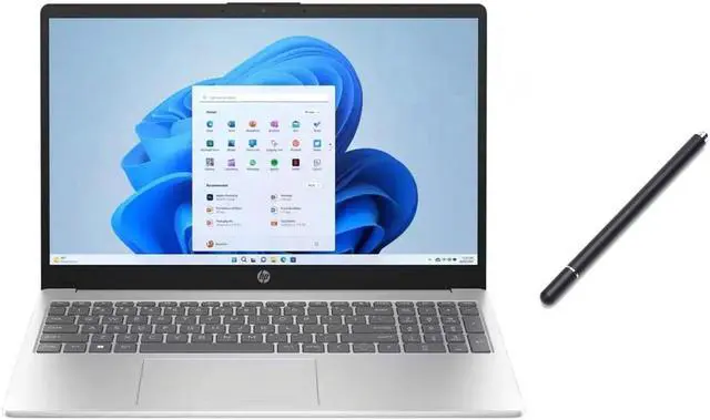 Main image of HP 15.6" HD Touch Screen Laptop | Intel Core i5-1235U | Intel Iris Xe Graphic | HDMI| Silver | 16GB RAM | 2TB SSD | Windows 11 S | Bundle with Stylus Pen
